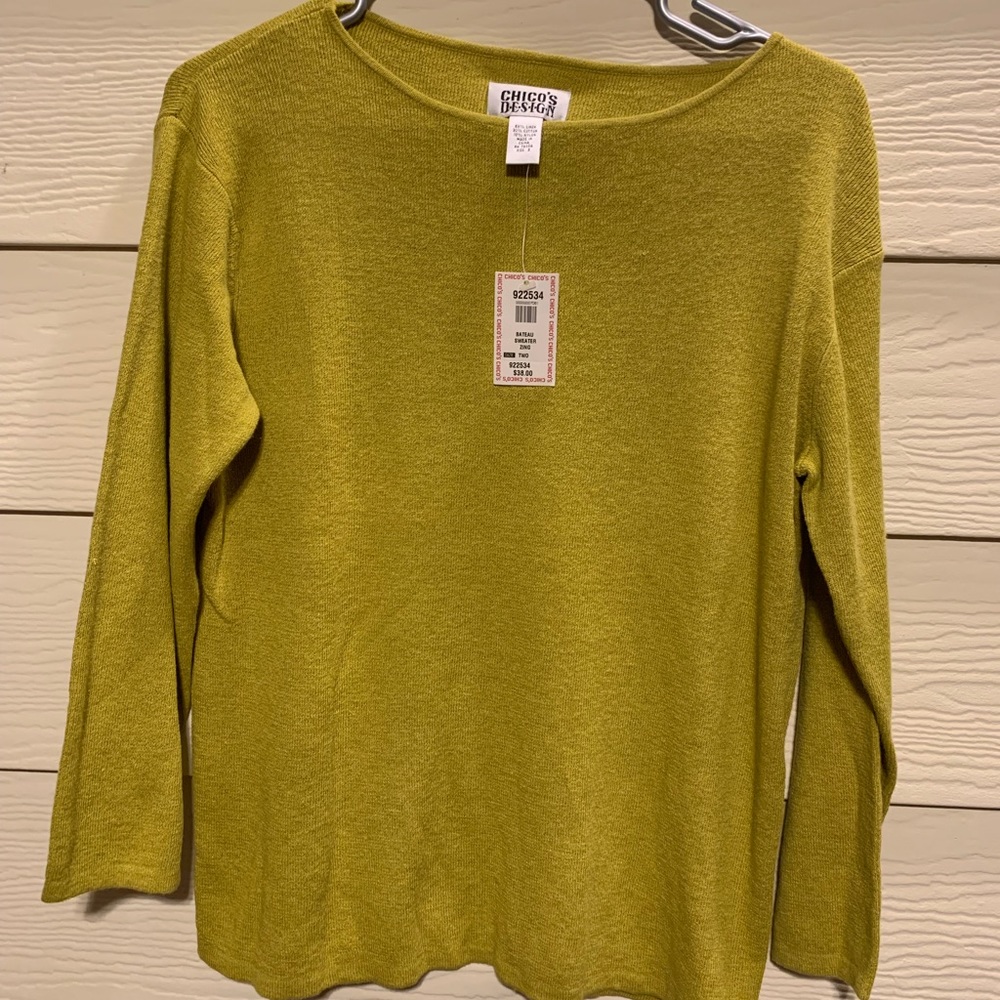 Chico’s by design olive green sweater.